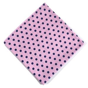 Pink w/ Navy Polka Dot Pocket Square